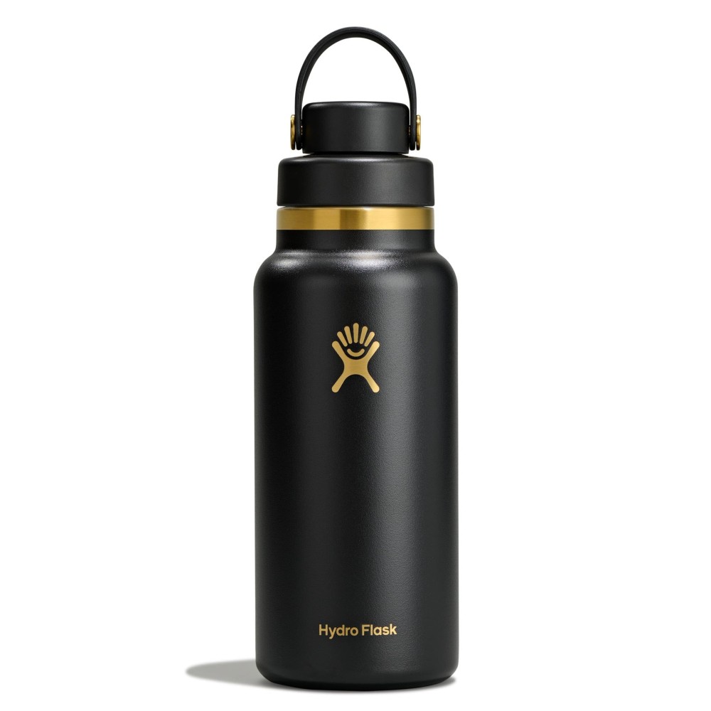Hydro Flask Water Bottle - Insulated Stainless Steel - Wide Mouth Flex Chug Lid, Non-Spill, Leakproof in 32 Oz Black Tie
