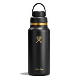 Hydro Flask Water Bottle - Insulated Stainless Steel - Wide Mouth Flex Chug Lid, Non-Spill, Leakproof in 32 Oz Black Tie