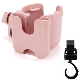 Accmor Stroller Cup Holder with Hook, Bike Cup Holder, Universal Cup Holder for Uppababy Nuna Doona Strollers, 2-in-1 Cup Phone Holder for Stroller, Bike, Wheelchair, Walker, Scooter