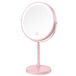Lighted Makeup Mirror, 3000 mAh Rechargeable Double Sided Magnifying Vanity Mirror with 3 Colors, 1x/10x, 360 Rotation , Brightness Adjustable Magnification Cosmetic Light up Mirror, Women Gift