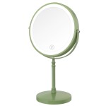 Lighted Makeup Mirror, 3000 mAh Rechargeable Double Sided Magnifying Vanity Mirror with 3 Colors, 1x/10x, 360 Rotation , Brightness Adjustable Magnification Cosmetic Light up Mirror, Women Gift
