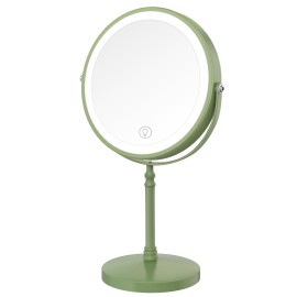 Lighted Makeup Mirror, 3000 mAh Rechargeable Double Sided Magnifying Vanity Mirror with 3 Colors, 1x/10x, 360 Rotation , Brightness Adjustable Magnification Cosmetic Light up Mirror, Women Gift
