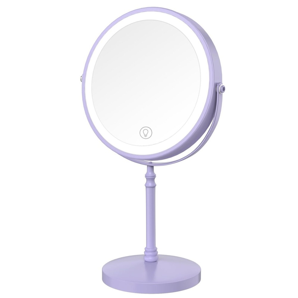 Lighted Makeup Mirror, 3000 mAh Rechargeable Double Sided Magnifying Vanity Mirror with 3 Colors, 1x/10x, 360 Rotation , Brightness Adjustable Magnification Cosmetic Light up Mirror, Women Gift