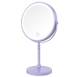 Lighted Makeup Mirror, 3000 mAh Rechargeable Double Sided Magnifying Vanity Mirror with 3 Colors, 1x/10x, 360 Rotation , Brightness Adjustable Magnification Cosmetic Light up Mirror, Women Gift