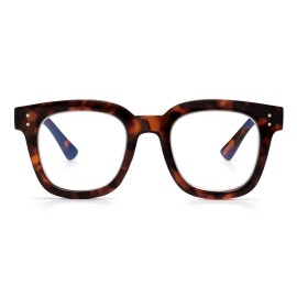 Madison Avenue Oversized Blue Light Blocking Glasses for Women Fashion Blue Light Blockers Anti Eyestrain & UV Protection Computer Eyeglasses (Dark Tortoiseshell)