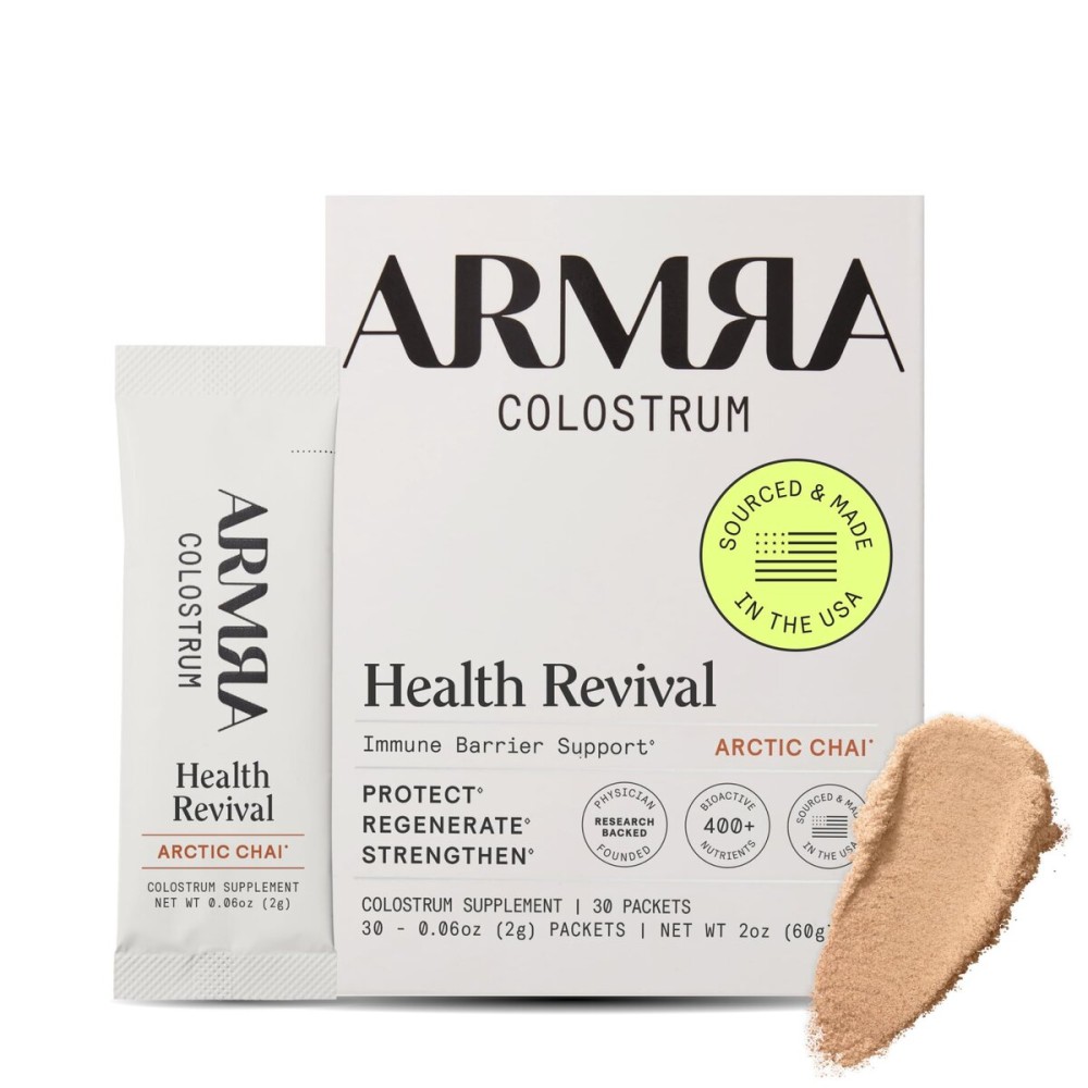 ARMRA Colostrum Powder | Arctic Chai | Gut Health & Bloating | Skin & Hair | Immunity | Keto, Gluten & Fat-Free | 30 Servings