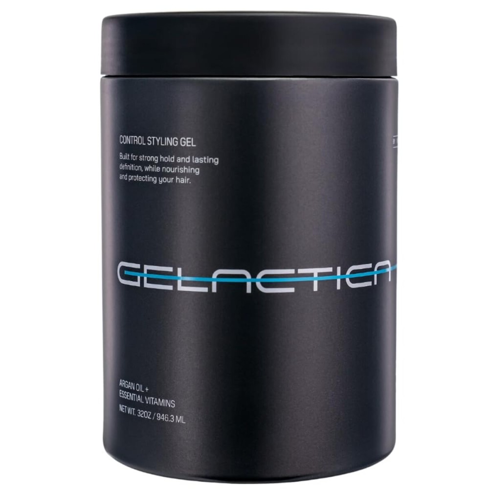 Gelactica Max Control Hair Gel for Men, Alcohol-Free, Strong Hold Styling Gel, Natural Extracts for Long-Lasting Hold and Shine, Slick Back Hair Style 32 oz