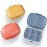 MEACOLIA 3 Pack 8 Compartments Travel Pill Organizer, Daily Pill Case Small Pill Box for Pocket Purse, Portable Pill Container Medicine Vitamin Organizer (Dark Blue, Red, Yellow)