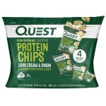 Quest Nutrition Sour Cream & Onion Protein Chips, 19g Protein, 4g Net Carbs, Low Carb, Gluten Free, 1.1 oz, 4 count