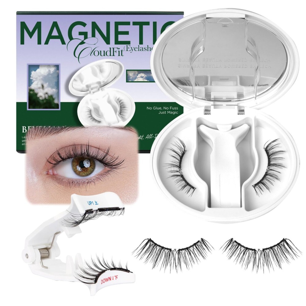 BEYELIAN Portable Magnetic Eyelashes with Applicator, Upgrade Soft Magnetic Lashes No Glue Needed Magnetic Eyelashes Natural Look, Reusable, Fales Eyelashes for Eye YT25 (All-In-One & Comfortable)