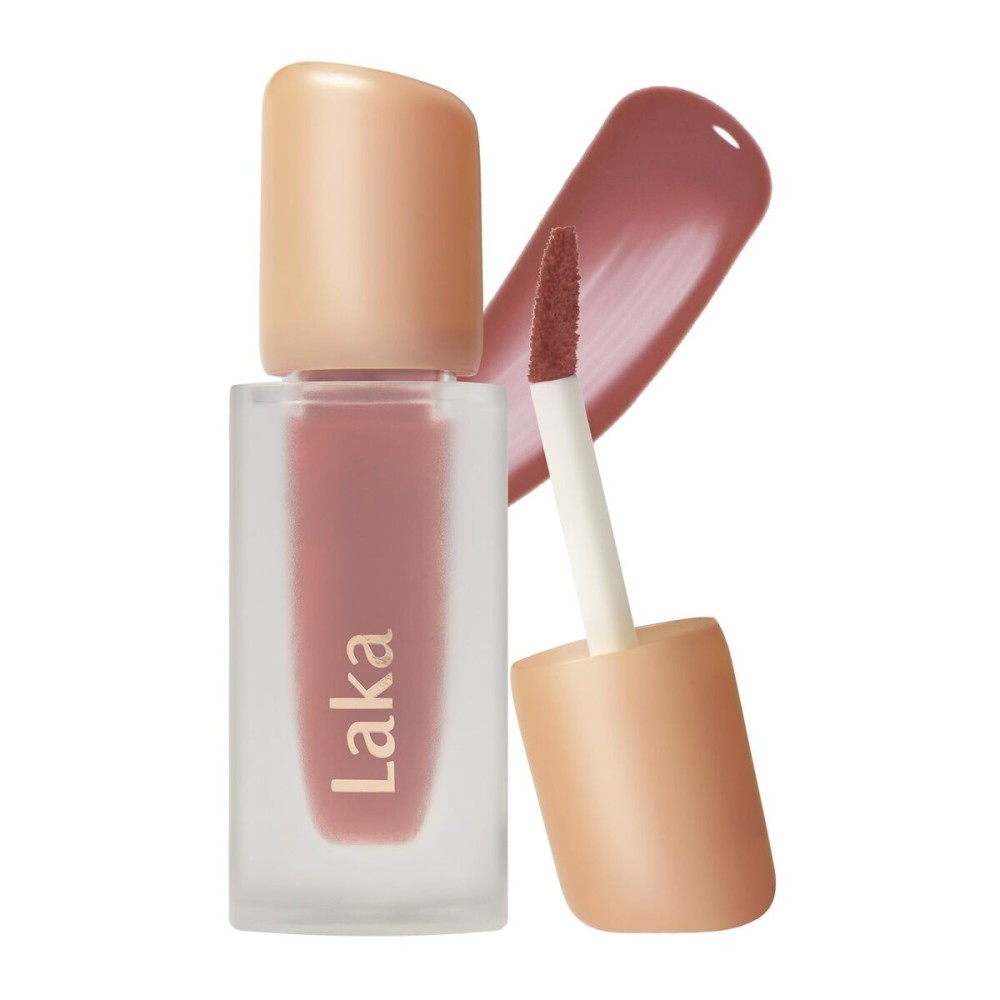 Laka Fruity Glam Tint, 4.5g/0.15oz, Glowing Lip Stain with Wide Color Spectrum, Hydrating & Lightweight Texture, Long-Lasting Bold Stain, Non-Sticky, Vegan, K-Beauty (143 Brulee)