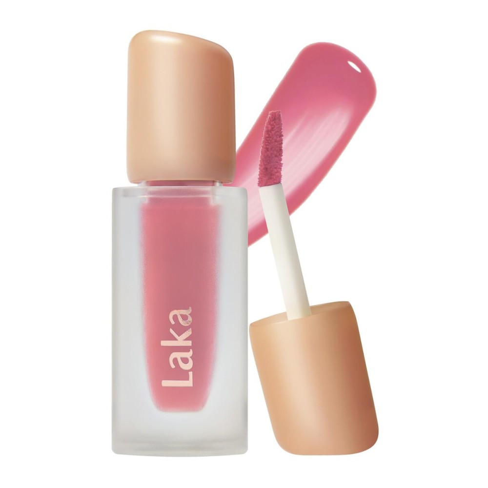 Laka Fruity Glam Tint, 4.5g/0.15oz, Glowing Lip Stain with Wide Color Spectrum, Hydrating & Lightweight Texture, Long-Lasting Bold Stain, Non-Sticky, Vegan, K-Beauty (134 Peaches)