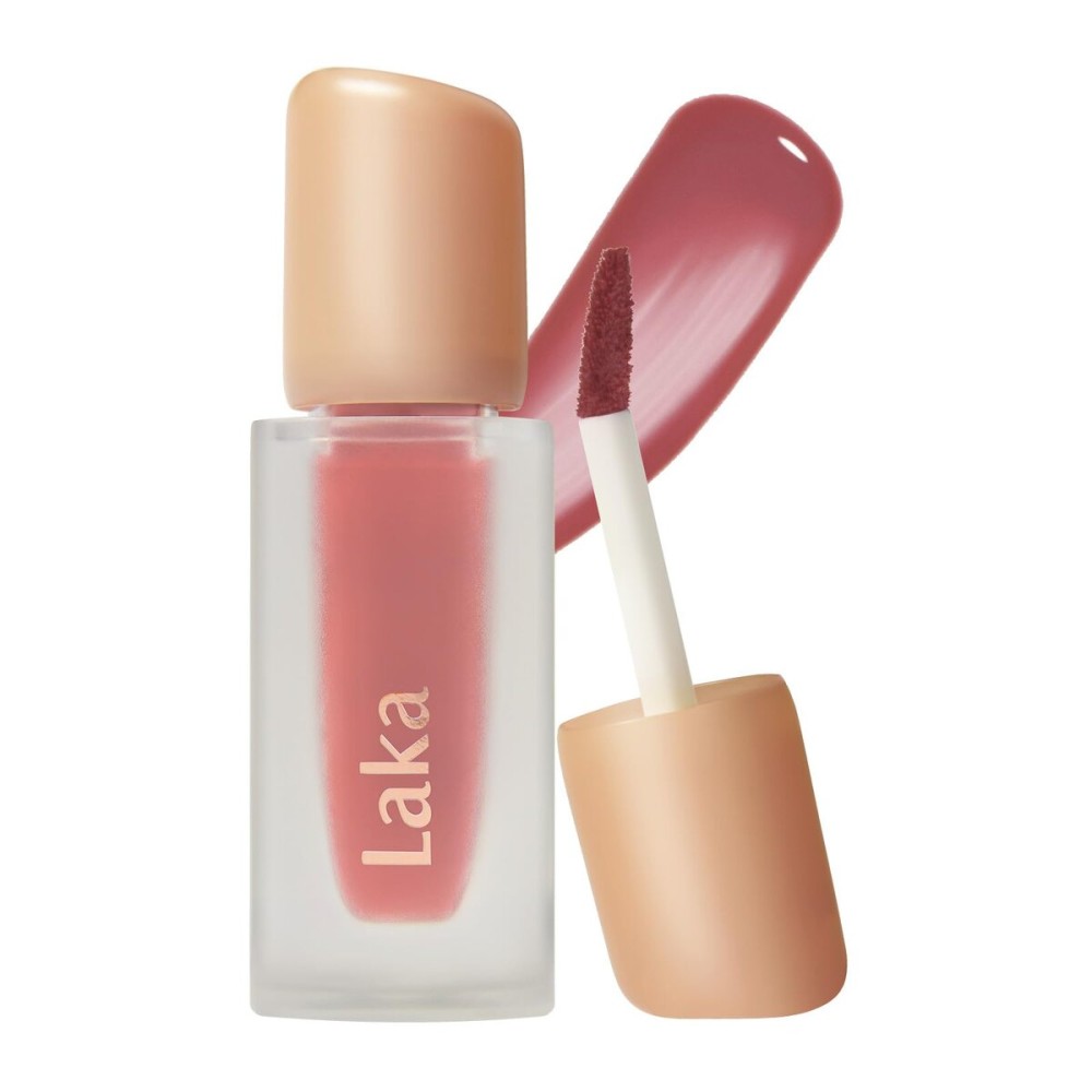 Laka Fruity Glam Tint, 4.5g/0.15oz, Glowing Lip Stain with Wide Color Spectrum, Hydrating & Lightweight Texture, Long-Lasting Bold Stain, Non-Sticky, Vegan, K-Beauty (145 Guava)