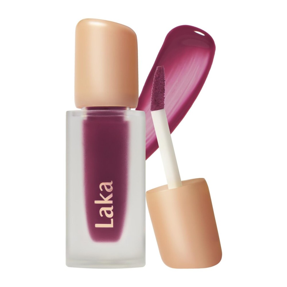 Laka Fruity Glam Tint, 4.5g/0.15oz, Glowing Lip Stain with Wide Color Spectrum, Hydrating & Lightweight Texture, Long-Lasting Bold Stain, Non-Sticky, Vegan, K-Beauty (130 Fogberry)