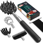 WOVTE Back Scratcher Stocking Stuffers for Men Women Adults with 4PCS Detachable Scratching Heads, Christmas Gifts for Men Women Husband Dad Mom Wife, White Elephant Gifts