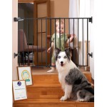 Babelio Baby Gate for Stairs, Kitchen & Doorways, No Bottom Bar| Easy Installation| One-Handed Operation| Auto-Close| Hardware Mount (Drill Needed) Safety Dog Gate (Black - B17, 29-49 W, 28 H)