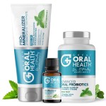 Dentist Formulated Oral Health System with Fluoride Free Remineralizing Nano Hydroxyapatite Toothpaste, OraRestore Mouthwash Concentrate & Oral Probiotics for Bad Breath, Enamel Strength, Oral Balance