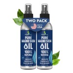 Pure Magnesium Oil Spray 8oz - Topical Magnesium Spray for Sleep Extra Strength - Less Sting - Less Itch - 100% Natural and Organic Oil - Made in USA - 2 Pack
