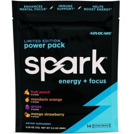 AdvoCare Spark - Energy Drink Mix - Vitamin & Amino Acid Supplement - Supports Energy & Focus - Portable Immune Support - Sugar-Free - 14 Servings- Variety Pack