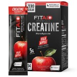 FITAID Creatine Powder, Fuji Apple, Creatine Monohydrate, ATP Production for Weightlifting, Cycling, Zero Sugar, Smooth-Mixing, Easy on Stomach, Travel Friendly, 14 Pack
