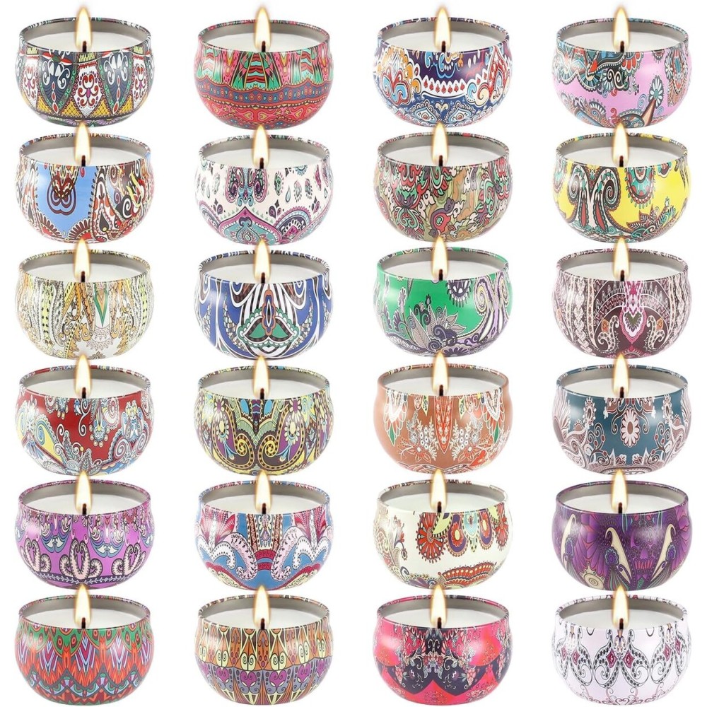 YOROXRG 24Pack Scented Candles,Soy Wax Jar Candles,Aromatherapy Candles for Home 2.5 OZ Scented Candles for Mom for Christmas Candles, Birthday, Thanksgiving, Mother\'s Day,Valentine\'sDay