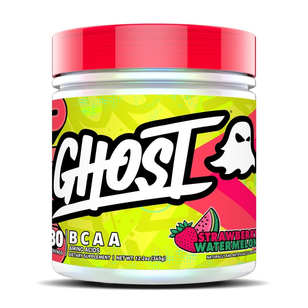 GHOST BCAA Powder Amino Acids Supplement, Strawberry Watermelon - 30 Servings - Sugar-Free Intra, Post & Pre Workout Amino Powder & Recovery Drink, 7G BCAA