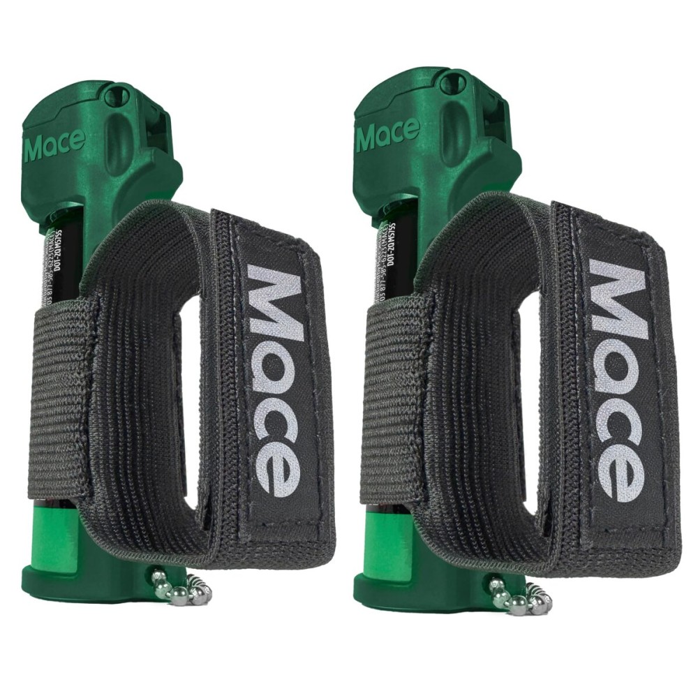Mace Dog Repellent Spray - 2-Pack Dog Deterrent & Self Defense Spray, 0.49 oz, 10 Feet Range, Max Strength 10% OC Canine Safe Formula, Flip Top Safety Cap, Adjustable Hand Strap
