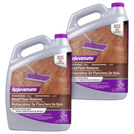 Rejuvenate Professional Wood Floor Restorer Fills Scratches, Shines And Protects Wood Flooring For A High Gloss Shine, 1 Gallon, 2 Pack