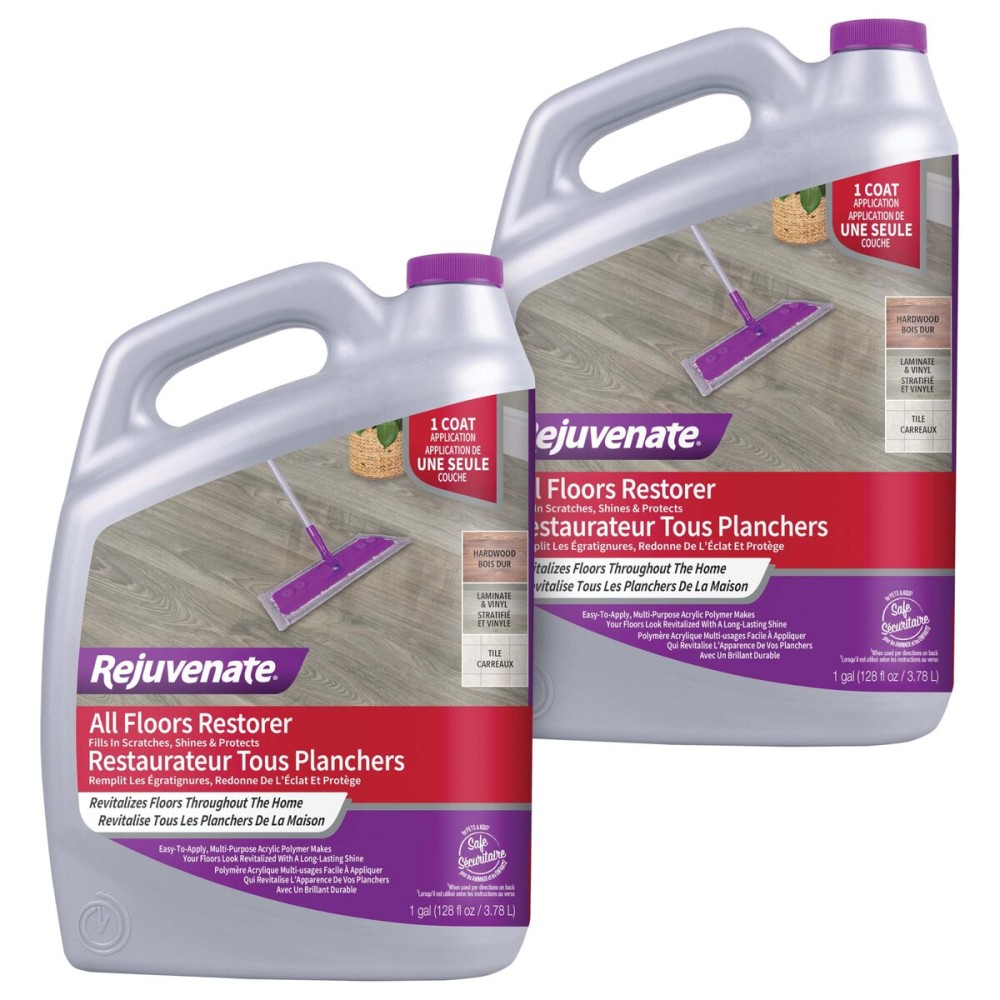 Rejuvenate All Floors Restorer Fills Scratches, Shines And Protects All Floor Types, Including Hardwood, Laminate, Vinyl And Tile, 1 Gallon, 2 Pack