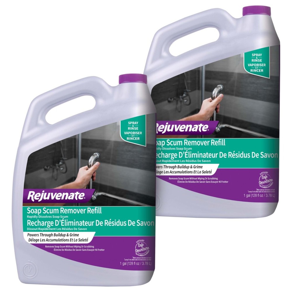 Rejuvenate Soap Scum Remover Refill Easily Dissolves Soap Scum Without Scrubbing, 1 Gallon, 2 Pack