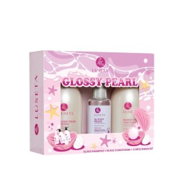 Luseta Glossy Pearl Trio Hair Care Set Smoothing & Moisturizing Shampoo and Conditioner Hydrating Hair Oil Detangle,Nourish Strands Add Shine