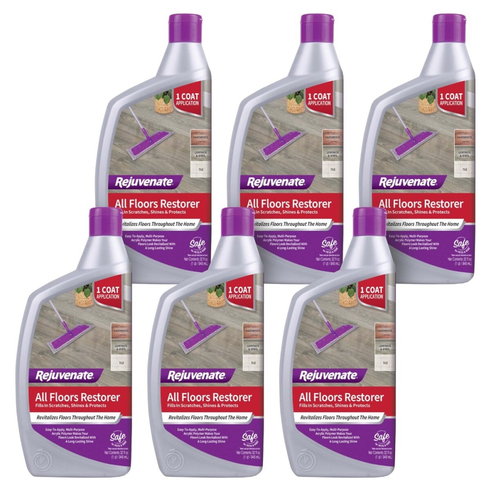 Rejuvenate All Floors Restorer Fills Scratches, Shines And Protects All Floor Types, Including Hardwood, Laminate, Vinyl And Tile, 32 Ounces, 6 Pack