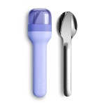 ZOKU Pocket Utensil Set, Blue - Stainless Steel Fork, Knife, and Spoon Nest in Case - Portable Design for Travel, School, Work, Picnics, Camping and Outdoor Home Use