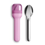 ZOKU Pocket Utensil Set, Purple - Stainless Steel Fork, Knife, and Spoon Nest in Case - Portable Design for Travel, School, Work, Picnics, Camping and Outdoor Home Use