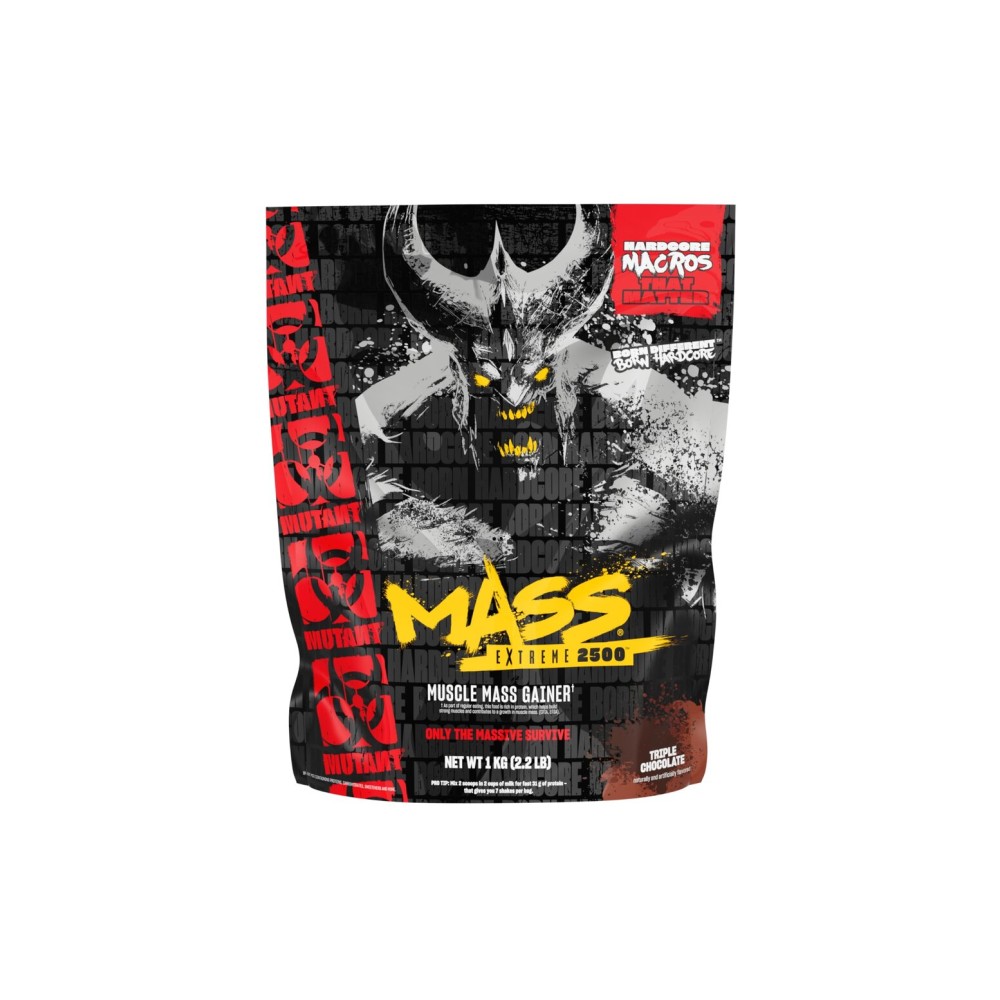 Mutant Mass Extreme Gainer - Whey Protein Powder - Build Muscle Size and Strength - High Density Clean Calories (2.2 lb, Triple Chocolate)