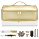 Travel Hair Dryer Case for Shark Glam, Portable Hair Tools Bag for Shark FlexFusion, Double-Layer Storage Carrying Case for Shark FlexStyle Blow Dryer, Silki Straightener & Glossi Attachments Holder