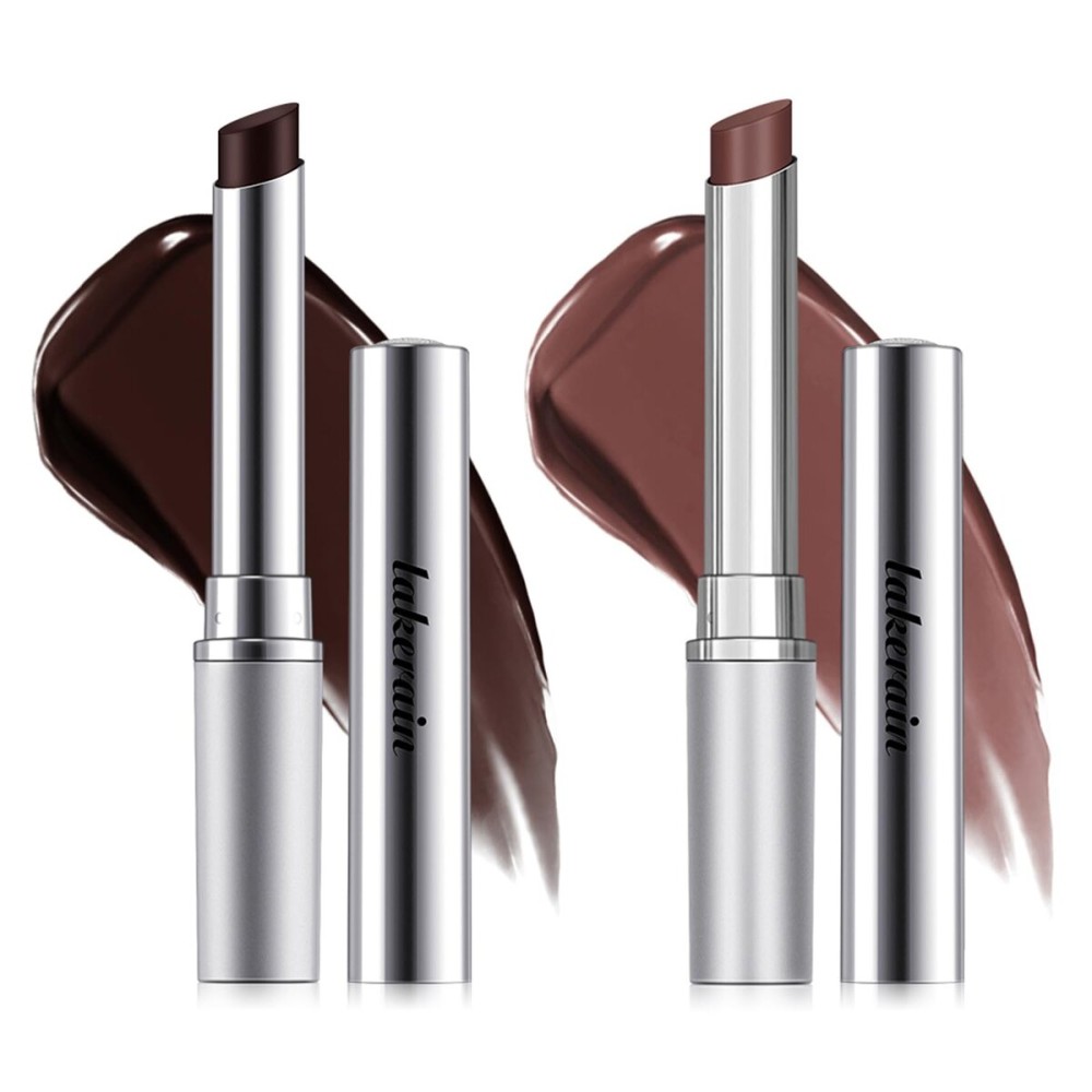 BAISEN DIARY 2PCS Honey Lipstick Tinted Lip Balm - Sheer Hydrating Lipstick for All Skin Tones - Moisturizing Lip Color, Nourishing Lip Balm with a Hint of Natural Black Cherry Tint (Black & Nude)