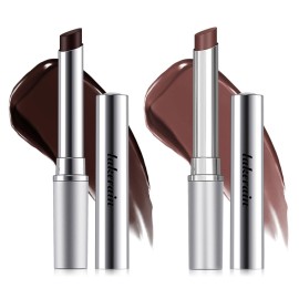 BAISEN DIARY 2PCS Honey Lipstick Tinted Lip Balm - Sheer Hydrating Lipstick for All Skin Tones - Moisturizing Lip Color, Nourishing Lip Balm with a Hint of Natural Black Cherry Tint (Black & Nude)