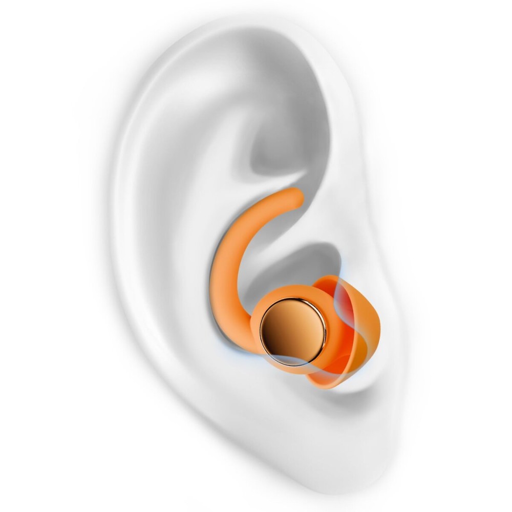 Ear Plugs for Sleeping - Noise Reduction Soft Silicone Earplugs, 2 Pairs Reusable Hearing Protection Earplugs for Noise Sensitivity, Sleep,Snore,Travel,Sound Reduction Noise Cancelling - Orange