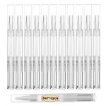 UPZIGS 12 Pcs 3ml Empty Cuticle Oil Pens, Fillable Nail Oil Pen with Brush, Transparent Twist Pens, Lip Gloss Cosmetic Container