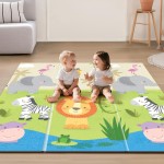 UANLAUO Baby Play Mat 59 x 59 Playmat for Infants - XPE Foam Floor Mats Foldable Design for Toddlers, Waterproof Infant Crawling Mats for Indoor/Outdoor, Thick Kids Mat for Babies 6-12 Months