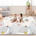 UANLAUO Foam Playmat for Babies Kids Play Mat, Foldable Baby Play Mats for Floor 71 x59, Infant Floor Mats - Reversible, Easy Storage and Travel, Waterproof Activity PlayMats for Toddlers