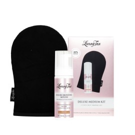 Loving Tan Deluxe Bronzing Mousse - Streak Free, Natural looking, Professional Strength Sunless Tanner - Up to 5 Self Tan Applications per Bottle, Cruelty Free (Mini Kit (Medium))