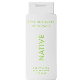 Native Body Wash Contains Naturally Derived Ingredients | For Women & Men, Sulfate, Paraben, & Dye Free Leaving Skin Soft and Hydrating | Key Lime & Sugar 18 oz