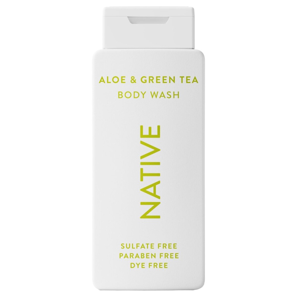 Native Body Wash Contains Naturally Derived Ingredients | For Women & Men, Sulfate, Paraben, & Dye Free Leaving Skin Soft and Hydrating |Aloe & Green Tea 18 oz