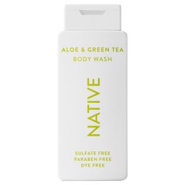 Native Body Wash Contains Naturally Derived Ingredients | For Women & Men, Sulfate, Paraben, & Dye Free Leaving Skin Soft and Hydrating |Aloe & Green Tea 18 oz