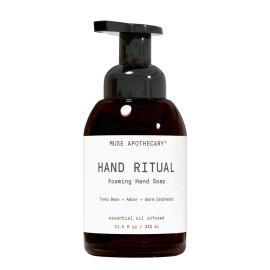 Muse Apothecary Hand Ritual - Aromatic and Nourishing Foaming Hand Soap, Infused with Aromatherapy Essential Oils - USDA Certified Biobased - 11.5 oz, Tonka Bean + Amber + Warm Cedarwood