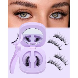 Cat Eye Magnetic Eyelashes Natural Look Wispy Magentic Lashes Reusable Magnetic Eyelashes with Applicator No Glue Needed Press on Magnetic Lashes by JIMIRE Quick to Wear by JIMIRE