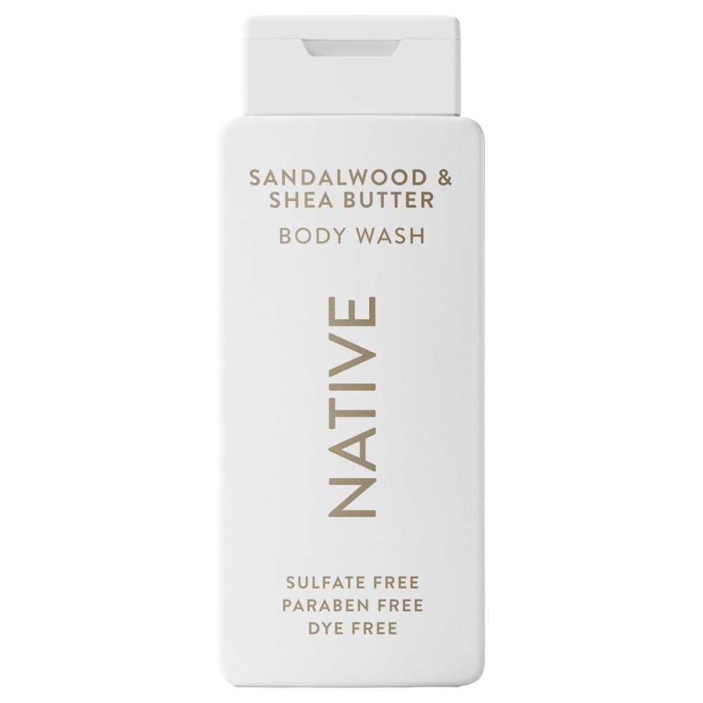 Native Body Wash Contains Naturally Derived Ingredients | For Women & Men, Sulfate, Paraben, & Dye Free Leaving Skin Soft and Hydrating | Sandalwood & Shea Butter 18 oz