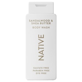 Native Body Wash Contains Naturally Derived Ingredients | For Women & Men, Sulfate, Paraben, & Dye Free Leaving Skin Soft and Hydrating | Sandalwood & Shea Butter 18 oz